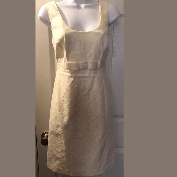 VINEYARD VINES Soirée Dress Velvet Ivory Shift Sheath Cream Rope Nautical - Picture 4 of 8